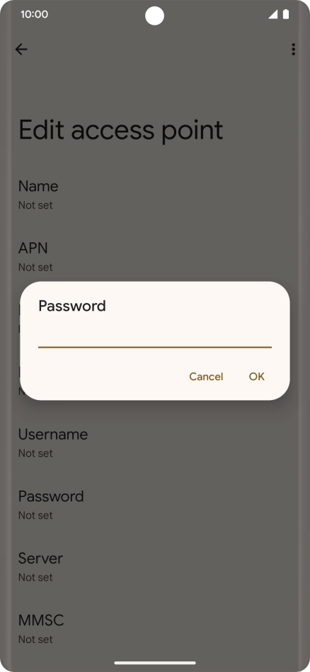 Key in secure and press OK.