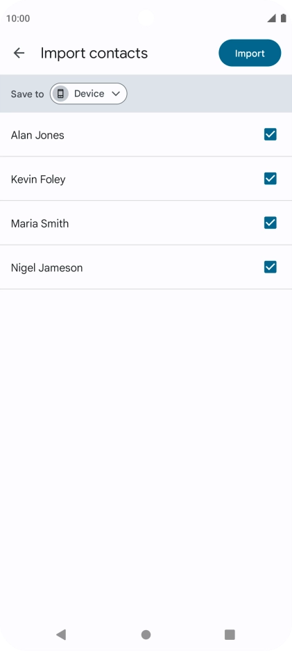 Press the fields next to the required contacts.