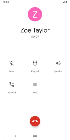 Press the end call icon.