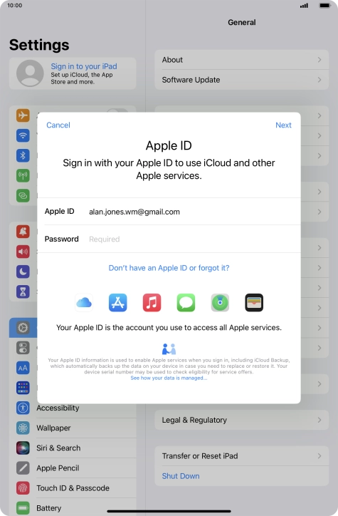 Press the field next to 