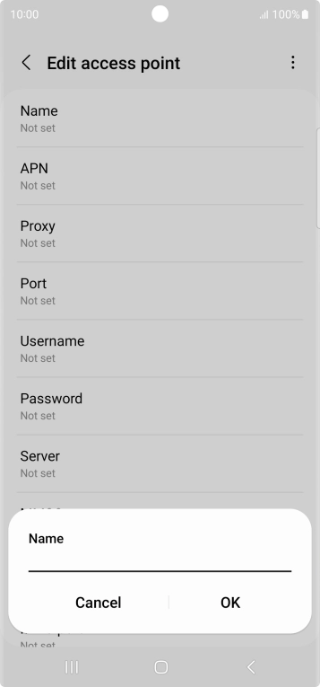 Key in EE Internet and press OK.