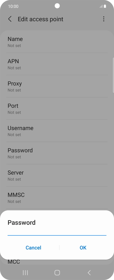Key in secure and press OK.