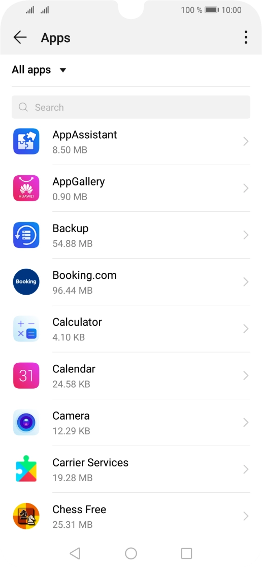 Press the required app.