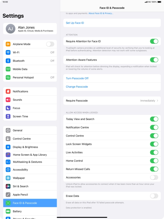 Press the indicator next to 