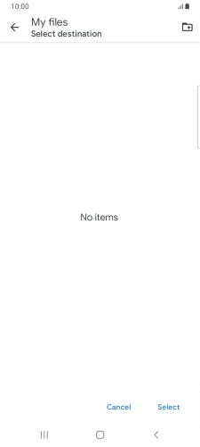 To create a new folder, press the new folder icon and follow the instructions on the screen to create a new folder.