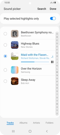 Once you've found a ring tone you like, press Done.