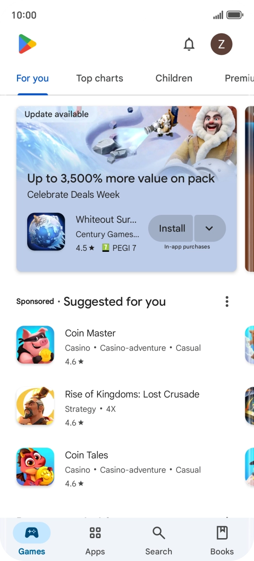 Press the profile icon.