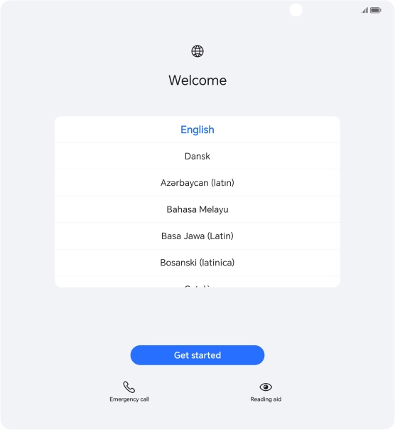 Press the required language.
