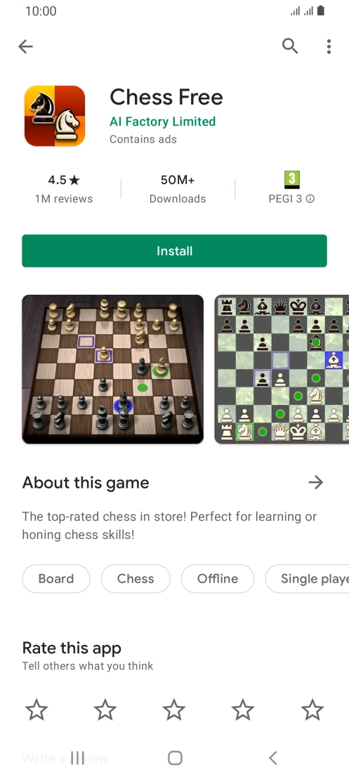 Press Install and follow the instructions on the screen to install the app.