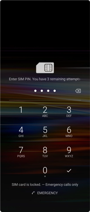 If you're asked to key in your PIN, do so and press the confirm icon. The default PIN is 1111.