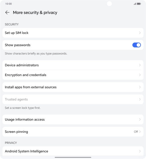 Press Set up SIM lock.