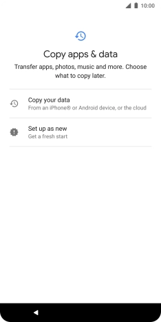 You can transfer the contents of another phone to your phone when it's activated for the first time and after a factory reset. When this screen is displayed, your phone is ready to transfer contents from another phone.