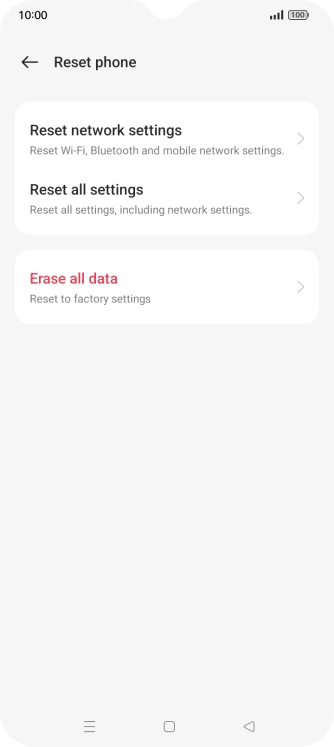 Press Reset network settings.