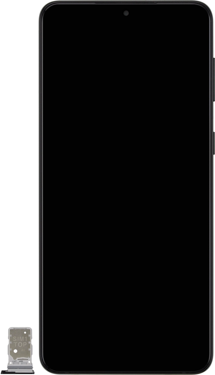 Turn your SIM so the angled corner of the SIM matches the angled corner of the first SIM holder and place your SIM in of the first the SIM holder.