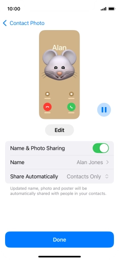 Press the indicator next to 