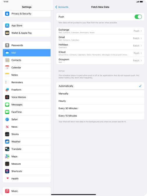 Press the indicator next to 