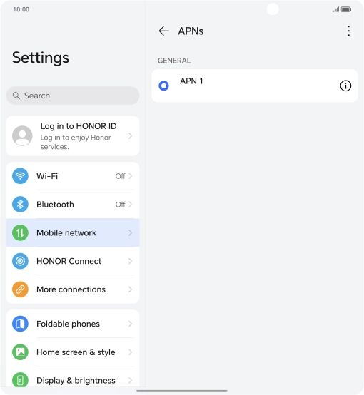 Press the menu icon.