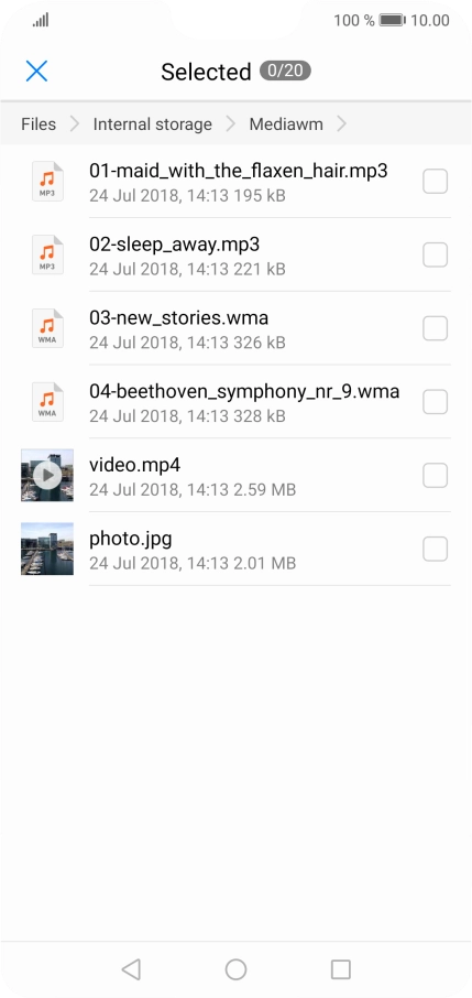 Press the required file.