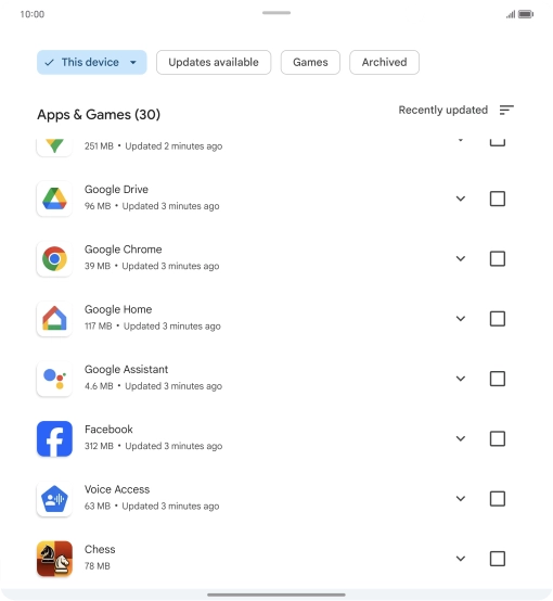 Press the required app.