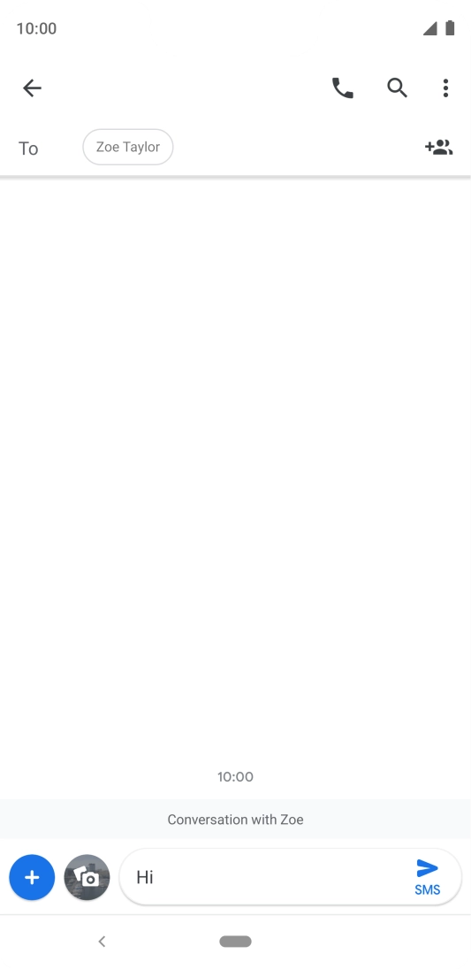 Press the send icon when you've finished your SMS.