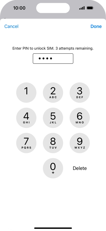 Key in your PIN and press Done. The default PIN is 1111.