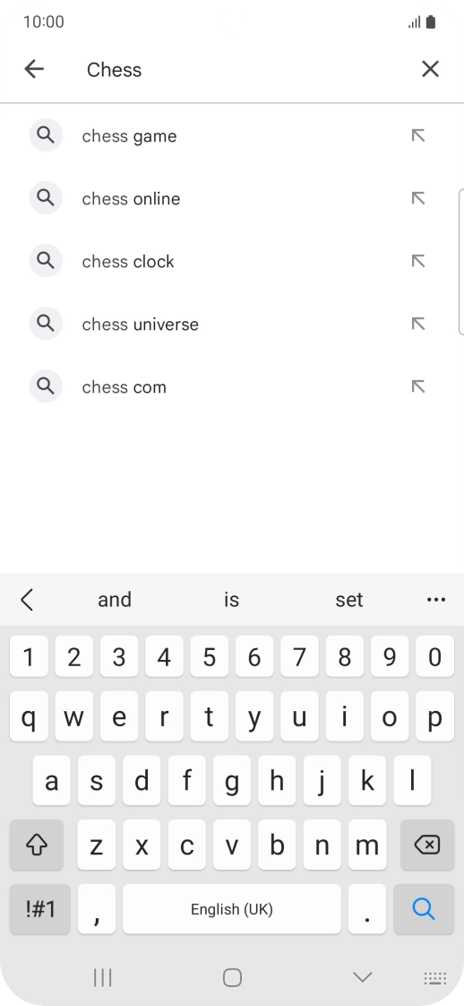 Key in the name or subject of the required app and press the search icon.