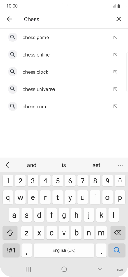 Key in the name or subject of the required app and press the search icon.