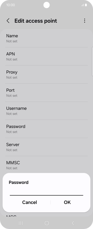 Key in secure and press OK.