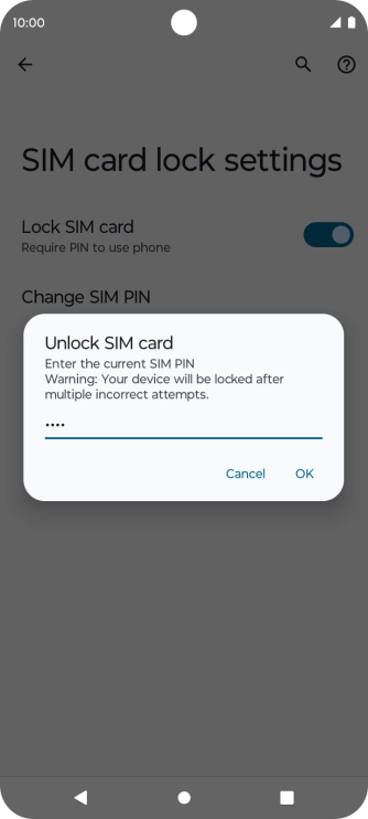 Key in your PIN and press OK. The default PIN is 1111.