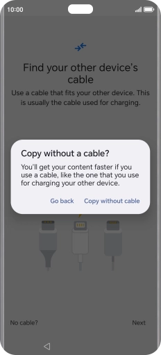 Press Copy without cable.