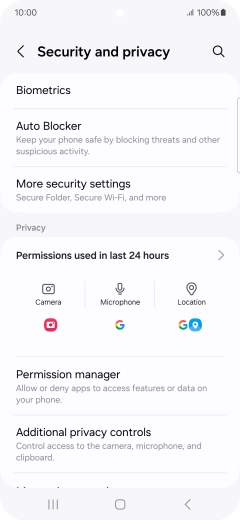 Press More security settings.