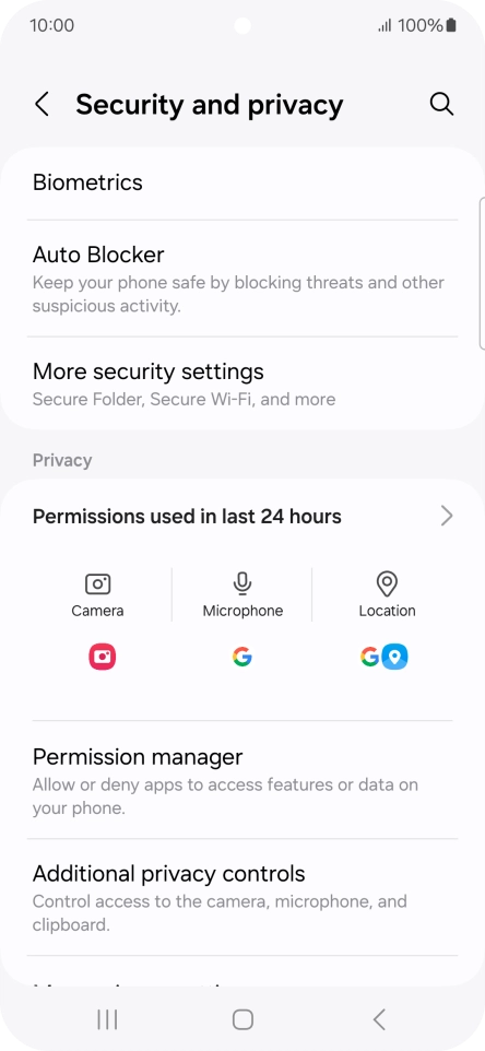 Press More security settings.