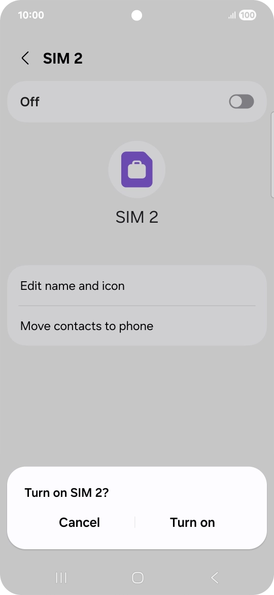 If you turn off use of the price plan, press Turn on.