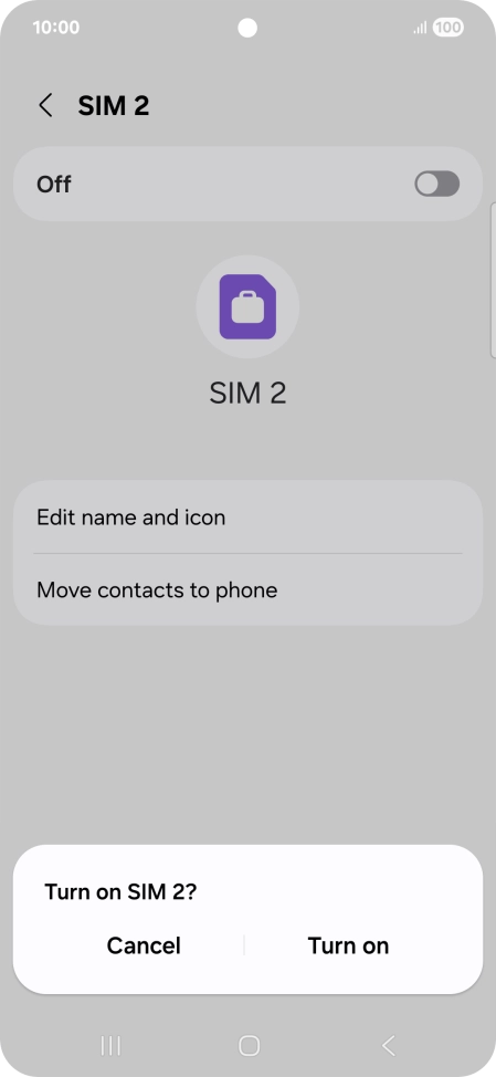 If you turn off use of the price plan, press Turn on.