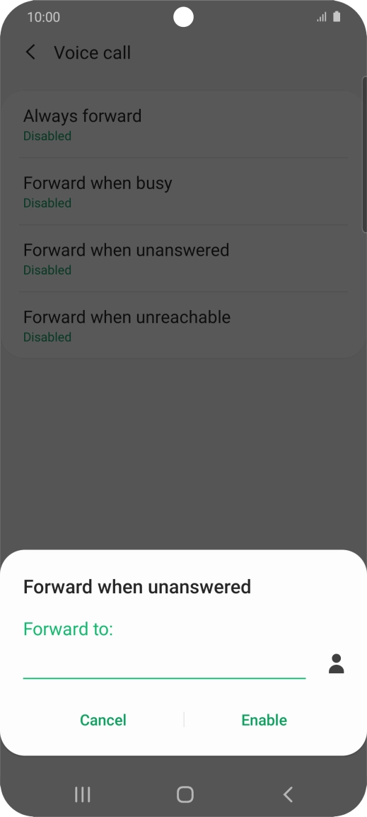Key in +447953222222 and press Enable.