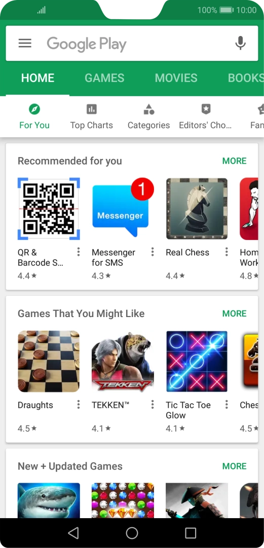 Press the search field.