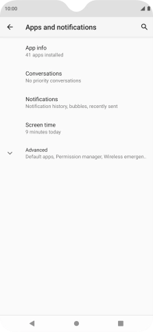Press App info.