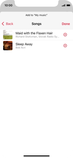 Go to the required category and press the add icon next to the required audio file.