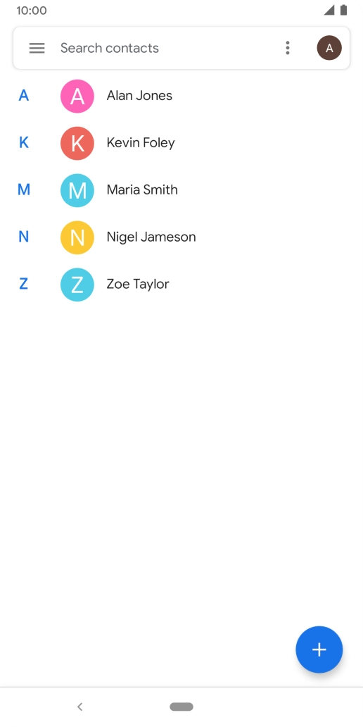 Press the new contact icon.