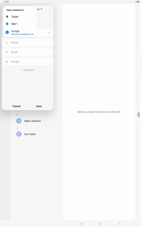 Press the required Google account.