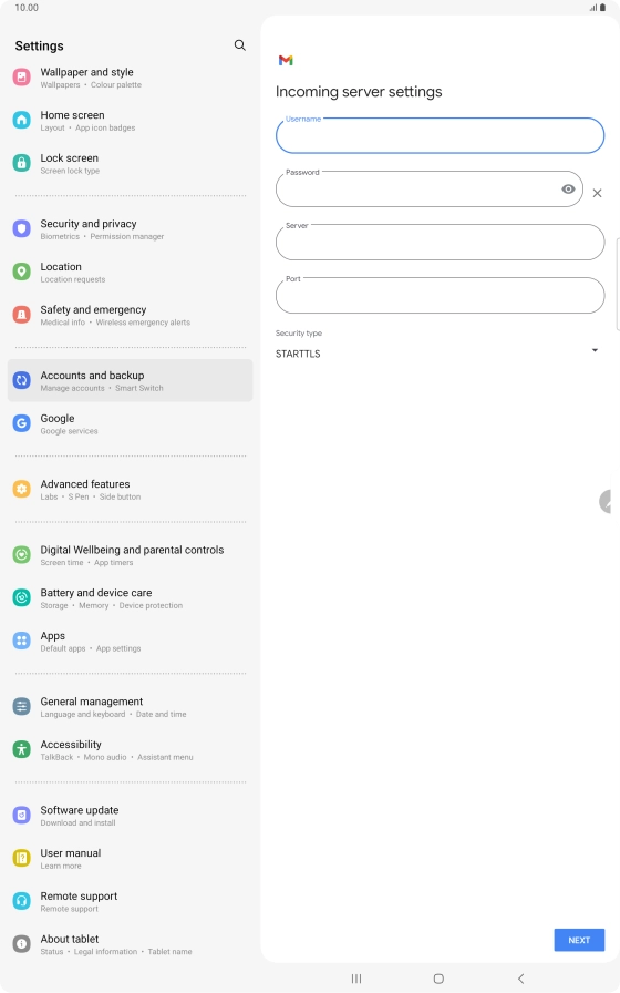 Press the field below 