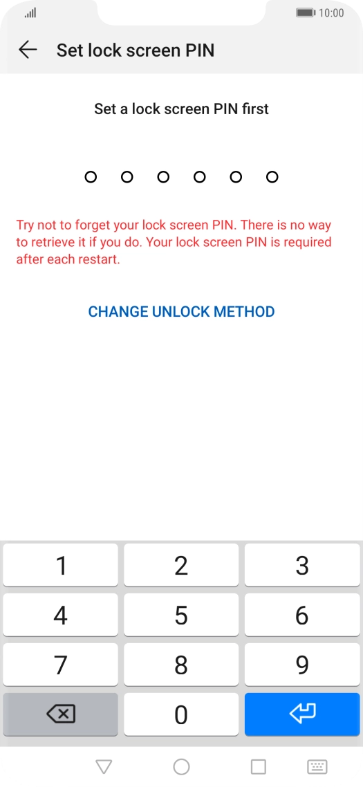 Press CHANGE UNLOCK METHOD.