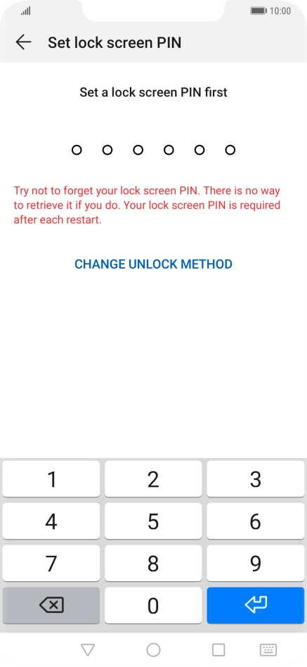 Press CHANGE UNLOCK METHOD.