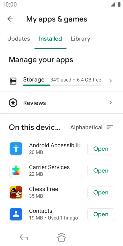 Press the required app.
