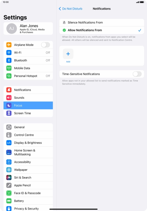 Press the indicator next to 