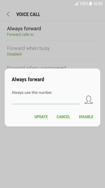 Press DISABLE.