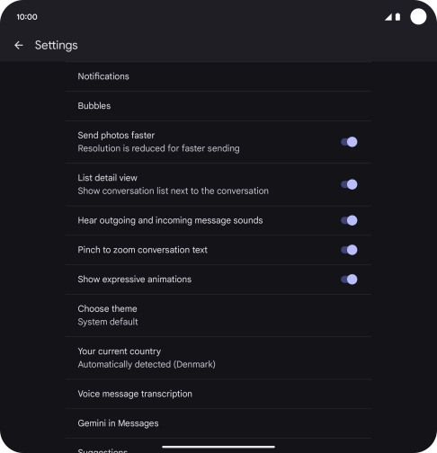Press Gemini in Messages.