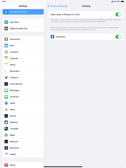 Press the indicator next to 
