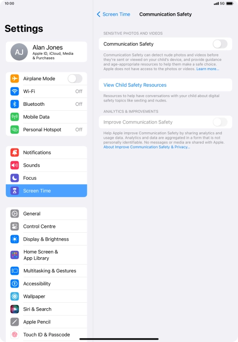Press the indicator next to 