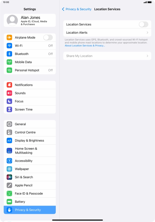 Press the indicator next to 
